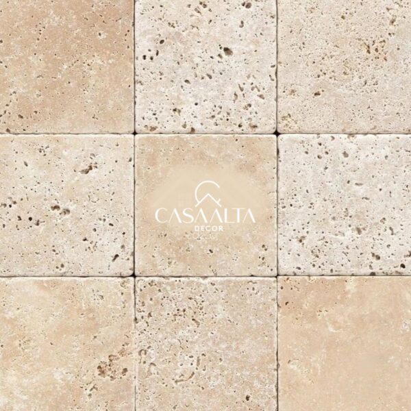 TRAVERTINO - ANTICATO LIGHT <br> 10cm x 10cm <br> (valor por m²)